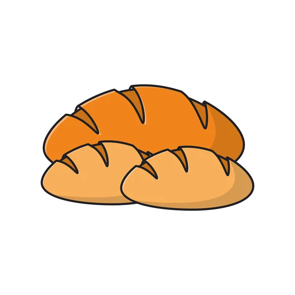 Elszigetelt kenyér élelmiszer-tervező — Stock Vector
