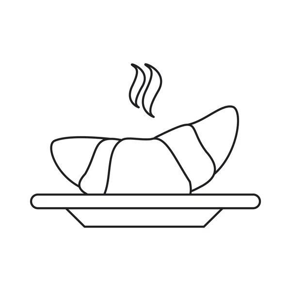Croissant isolé design alimentaire — Image vectorielle