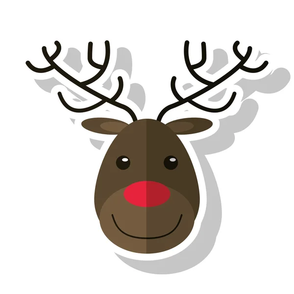 Reindeer desain musim Natal - Stok Vektor
