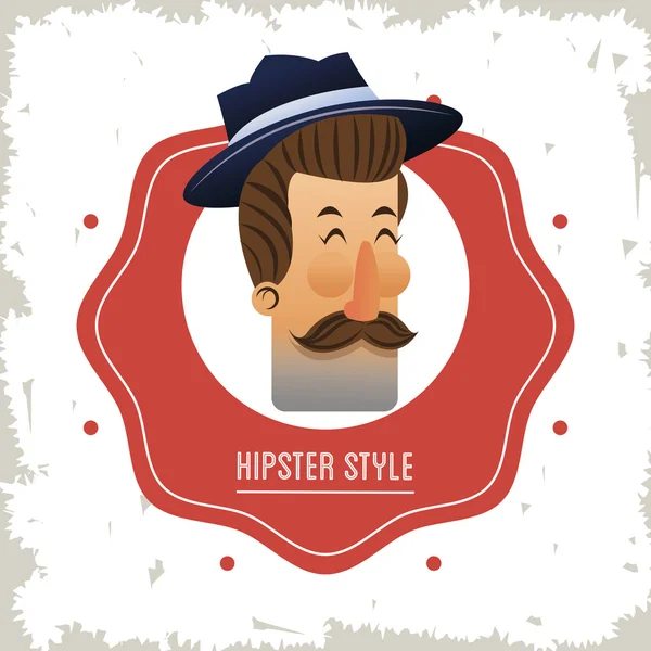 Hipster homem desenho animado —  Vetores de Stock