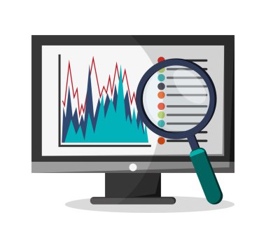 Bilgisayar lupe ve infografik tasarım