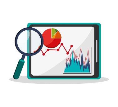 Tablet lupe ve infografik tasarım