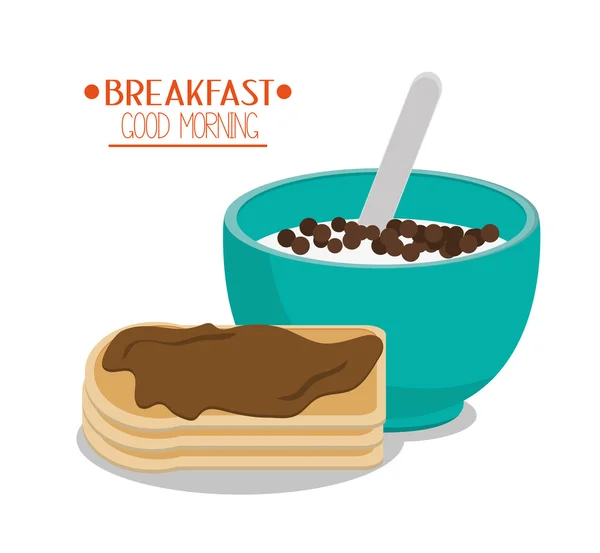 Pfannkuchen und Frühstücksdesign — Stockvektor