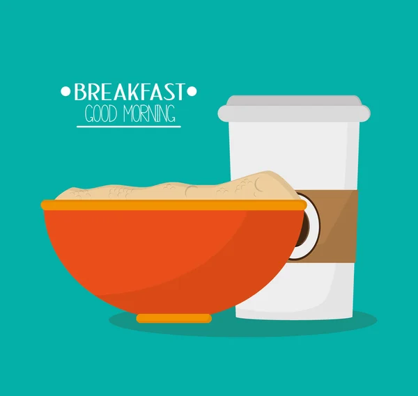 Kahve ve kahvaltı tasarım — Stok Vektör
