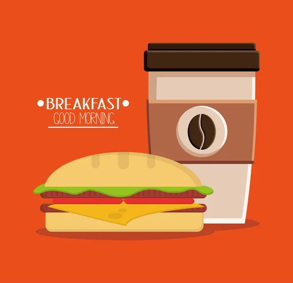 Design für Kaffee und Frühstück — Stockvektor