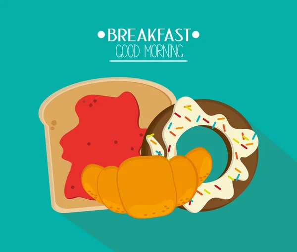 Pane e colazione di design — Vettoriale Stock