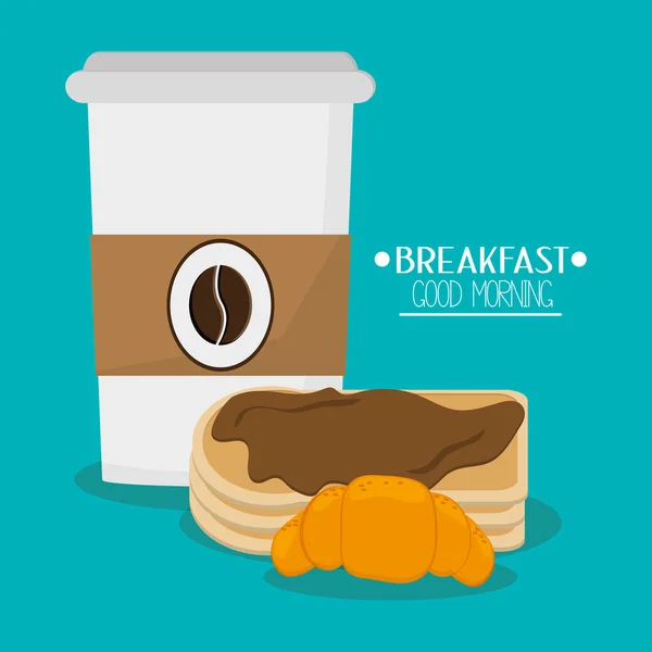 薄煎饼和早餐设计 — 图库矢量图片