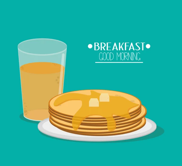 Pancakes e colazione di design — Vettoriale Stock