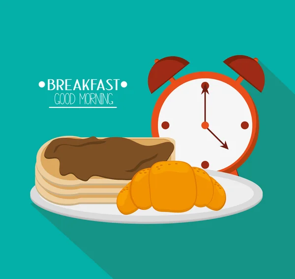 Crêpes et design petit déjeuner — Image vectorielle