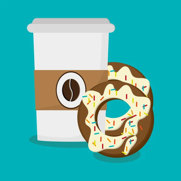 咖啡和早餐的设计 — 图库矢量图片