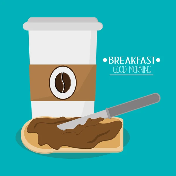 咖啡和早餐的设计 — 图库矢量图片