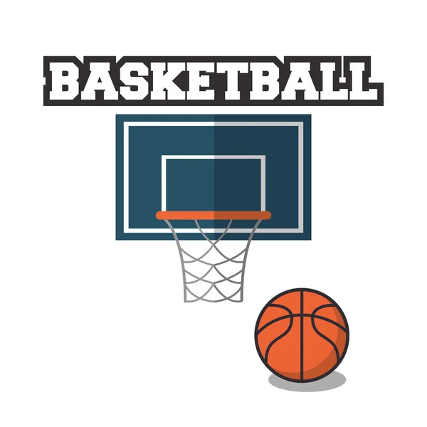 Balle et panier de basket-ball design sportif — Image vectorielle