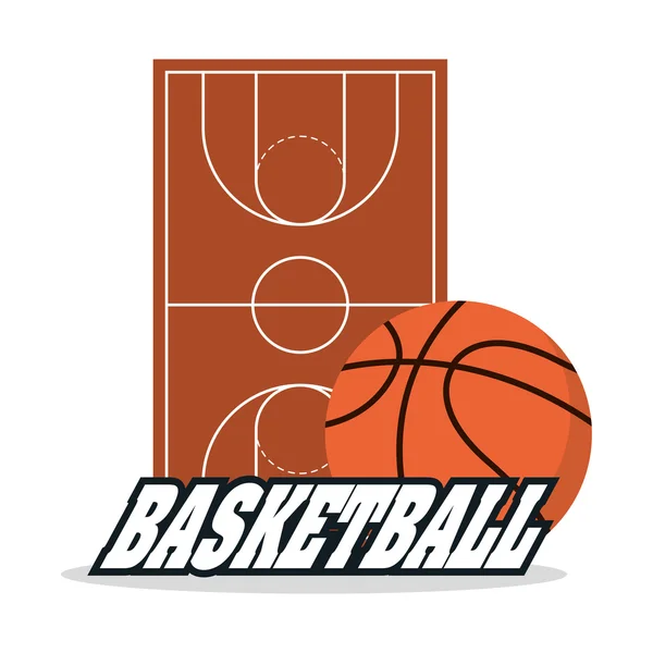 Balón y Liga de Baloncesto diseño deportivo — Vector de stock