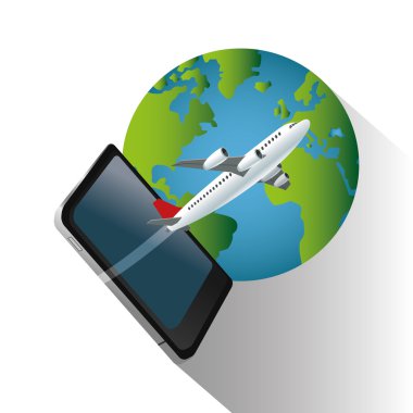 Smartphone uçak ve gezegen tasarım