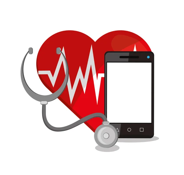 Smartphone en medische zorg design — Stockvector