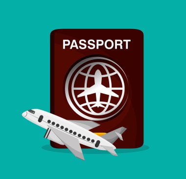 Uçak araç ve tasarım seyahat pasaportu