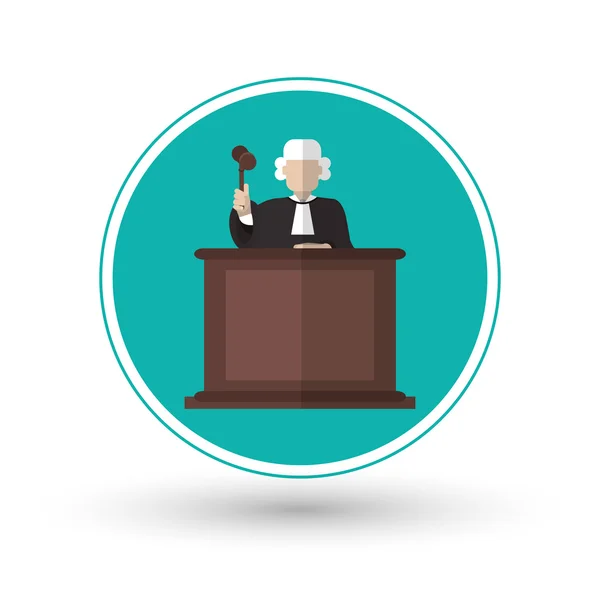 Giudice di diritto e disegno di giustizia — Vettoriale Stock