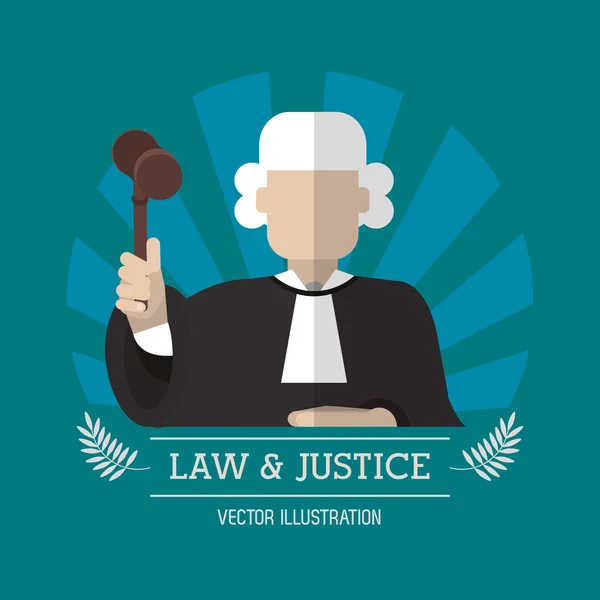 Juez de derecho y diseño de justicia — Vector de stock