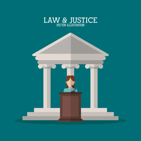 Bau und Zeugnis von Recht und Gerechtigkeit — Stockvektor