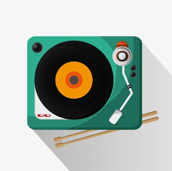 Vinyl-Instrument und Musik-Design — Stockvektor