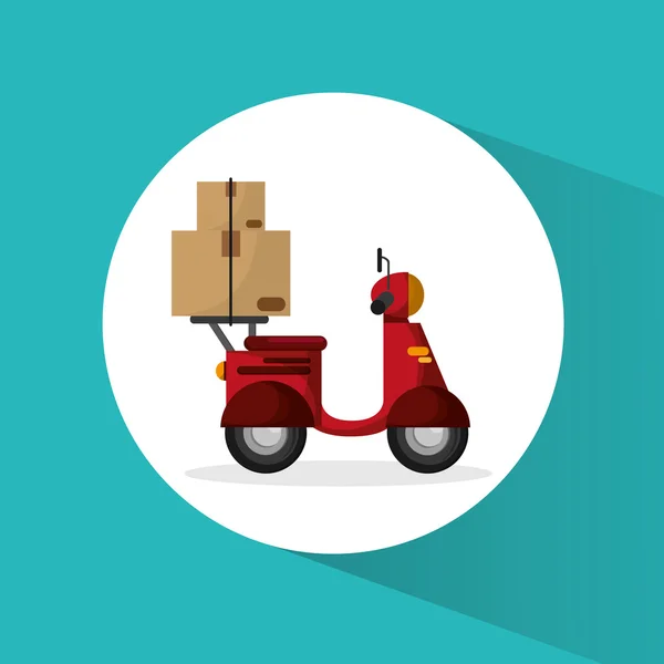 Package and motorcycle of delivery design — ストックベクタ