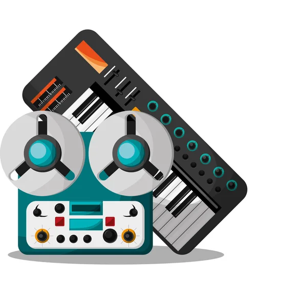 Conception d'enregistreurs et d'instruments pour piano — Image vectorielle