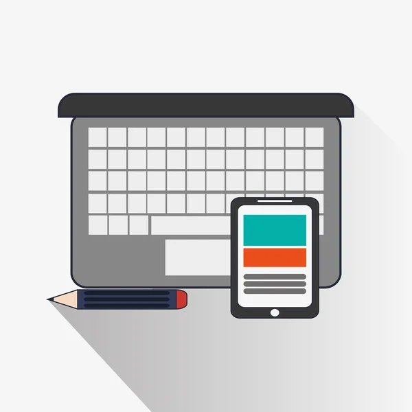 Diseño de Smartphone y marketing digital — Vector de stock