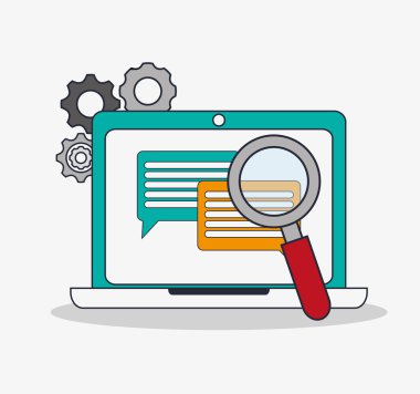 Dizüstü bilgisayar ve dijital pazarlama tasarım