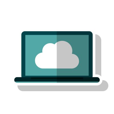 Laptop tasarım içinde izole bulut