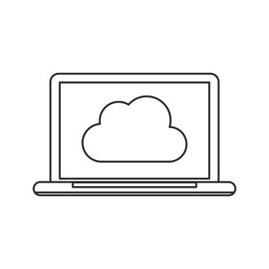 Laptop tasarım içinde izole bulut