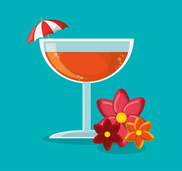 Cocktail de verão e design de férias — Vetor de Stock