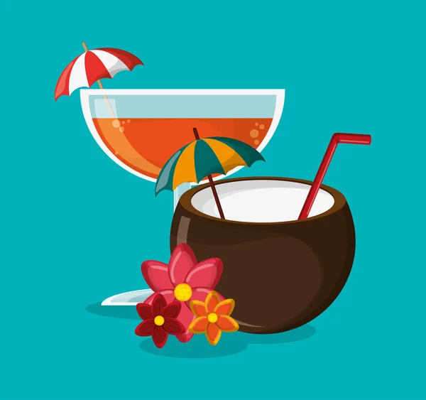 Cocktail de verão e design de férias — Vetor de Stock