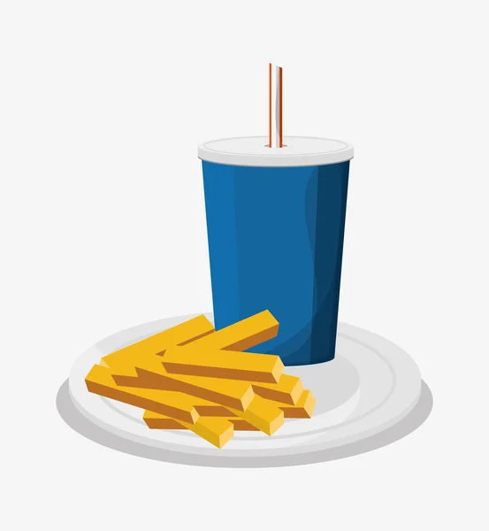 French fries and soda design — ストックベクタ