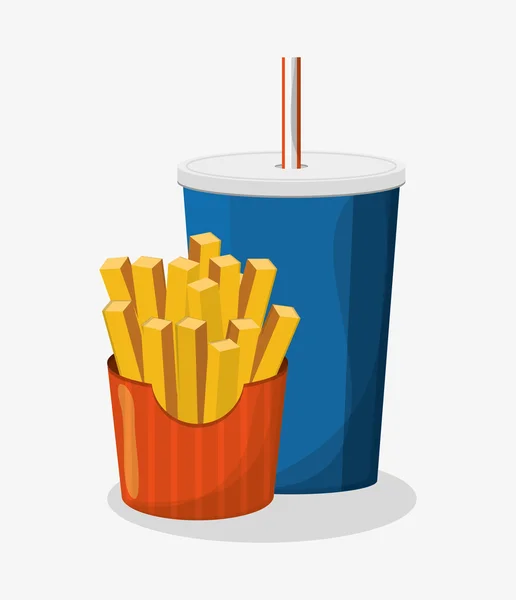 French fries and soda design — ストックベクタ