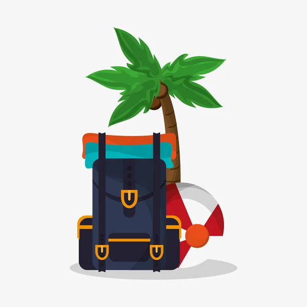 Baggage of travel and tourism  concept — Stock Vector