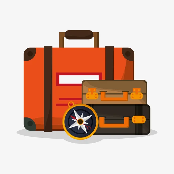 Αποσκευές των ταξιδιών και του τουρισμού έννοια — Διανυσματικό Αρχείο