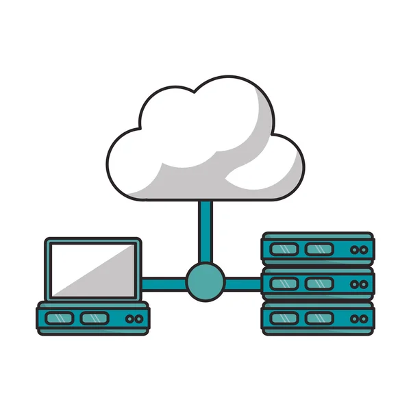 Conception de Cloud Computing isolé — Image vectorielle