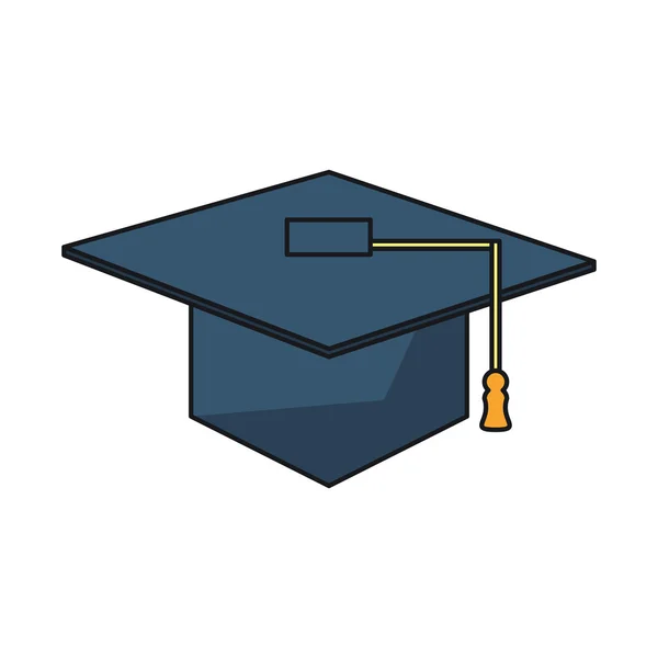 Conception isolée de chapeau de graduation — Image vectorielle