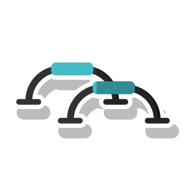 Jimnastik çubukları yukarı izole itin