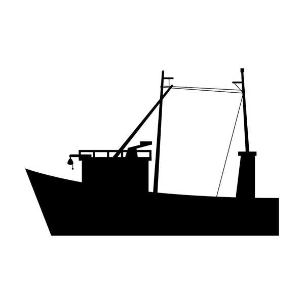 Projeto de barco de pesca isolado —  Vetores de Stock