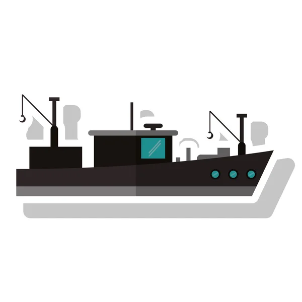 낚시 보트 선박 설계 절연 — 스톡 벡터