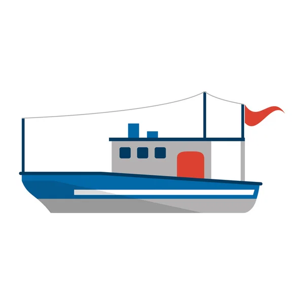 Isolated fishing boat ship design — Stock vektor