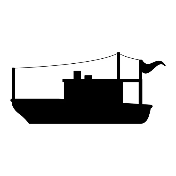 Isolated fishing boat ship design — Stockový vektor