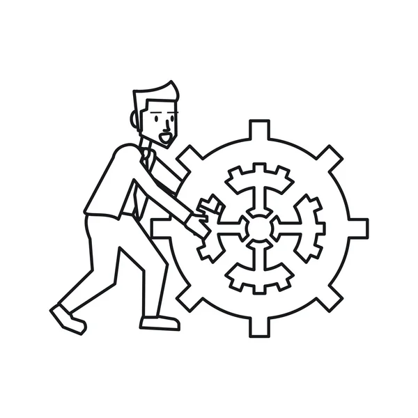 Isolated businessman avatar with gear design — Διανυσματικό Αρχείο