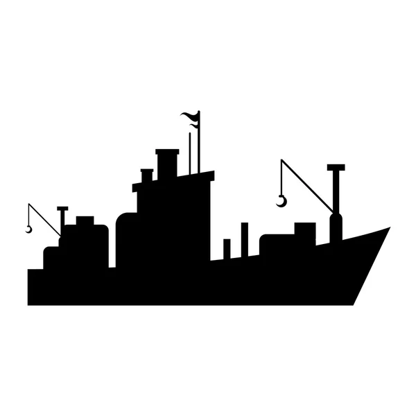 Na białym rybackich łodzi designu statku — Wektor stockowy
