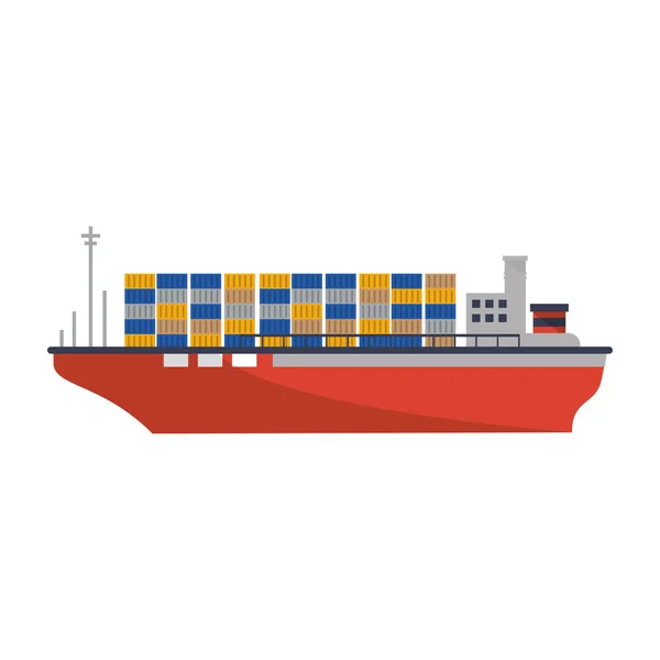 Concepção isolada do navio de carga —  Vetores de Stock