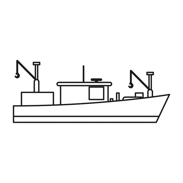 Diseño del barco pesquero aislado — Vector de stock