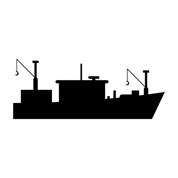 Conception isolée de bateau de pêche — Image vectorielle