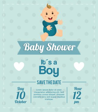 Erkek bebek, bebek duş kartları tasarımı