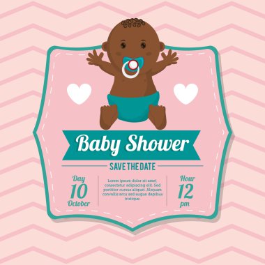 Erkek bebek, bebek duş kartları tasarımı